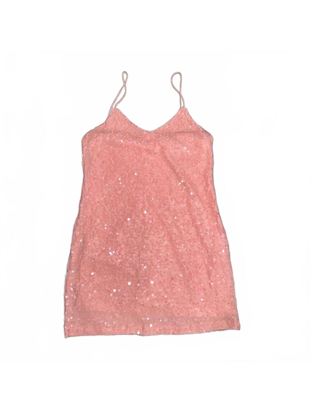 Wayf Pink Sequin Mini Dress